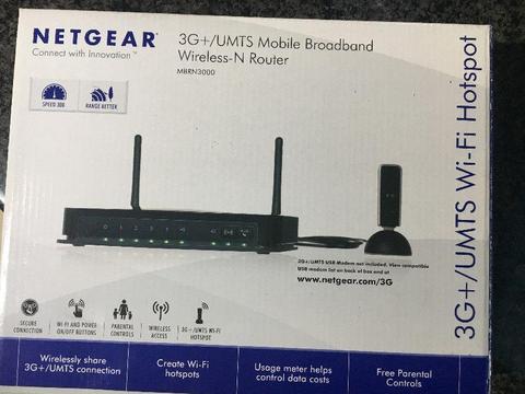 Netgear N300 wifi router with 3G attachment