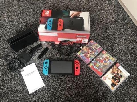 Nintendo Switch 32GB Neon Mario Kart Mario Odyssey L.A Noire Box