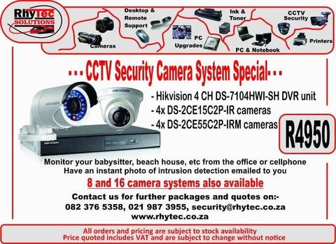 LIMITED CCTV SPECIAL - Hikvision 8CH DVR + 8 Cameras - Only R4950