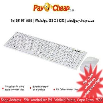 JEWAY JK-8222 2.4G Wireless Ultra-thin Keyboard Mouse Combos White