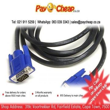 New VGA Cable 5m (15 Pin - Male to Male)