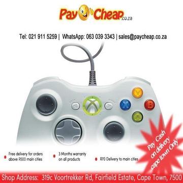 Replacement Xbox 360 Wired Gamepad Game controller for Xbox 360 and PC White