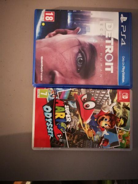 Detroit Become Human- ps4 and Super Mario Odyssey-Nintendo switch contact on whatsapp if interested