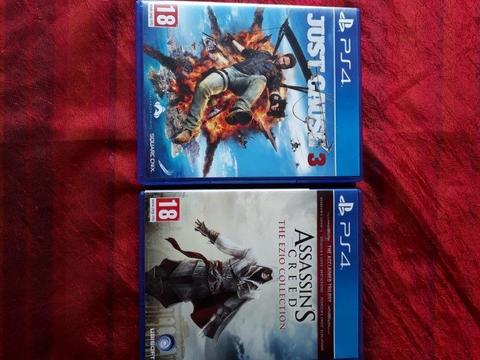 2 games for sales R400 each neg Just cause 3 and Assassin creed ps4 still like new whatsapp or call