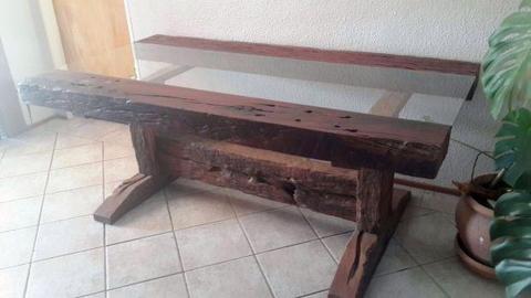 Solid sleeper wood table