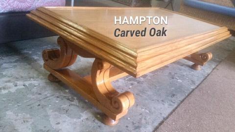 ✔ HAMPTON Coffee Table In Carved Oak