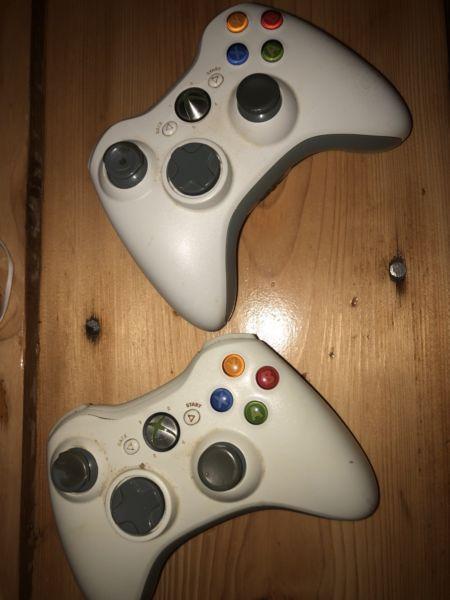 2 x Xbox 360 controller white wireless