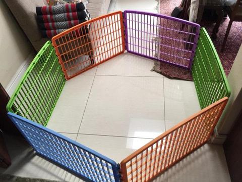 Colourful & easy-fold-away 6-sided Baby Playpen or Pet playpen