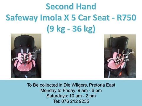 Second Hand Pink and Black Safeway Imola X 5 Car Seat (9 kg - 36 kg)