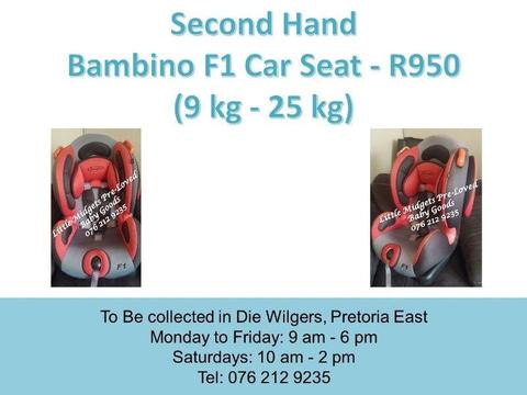 Second Hand Bambino F1 Car Seat (9 kg - 25 kg)