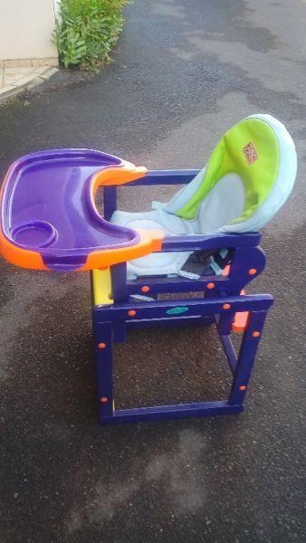 SEGA wooden 3 in 1 High Chair/Chair/Table combo with Trays