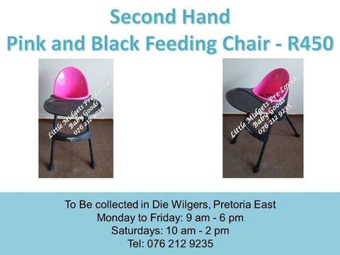 Second Hand Pink and Black Feeding Chair