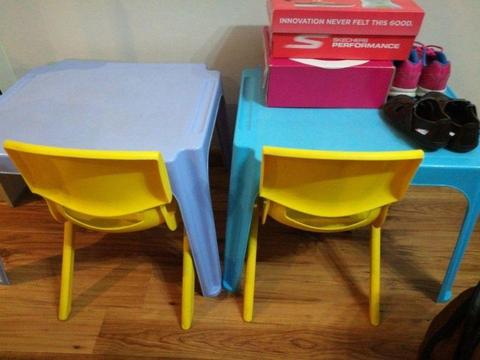 Kids plastic tables & chairs