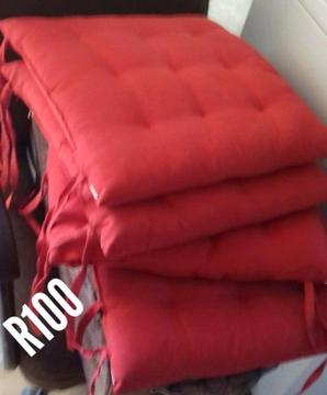 Red dining chair cushions