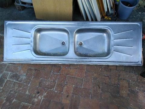 Double stainless steel basin