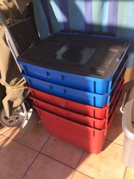Storage Boxes - Durable Plastic Moving Boxes!!!