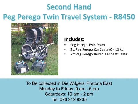 Second Hand Peg Perego Twin Travel System