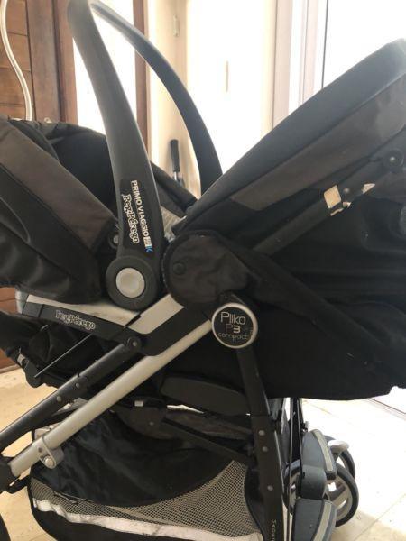Peg Perego Stroller and car seat with bas
