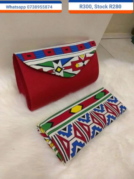 African Print clutch bags and doeks