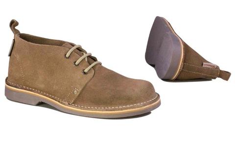 Genuine Leather Suede Khaki Lace-up shoes -New