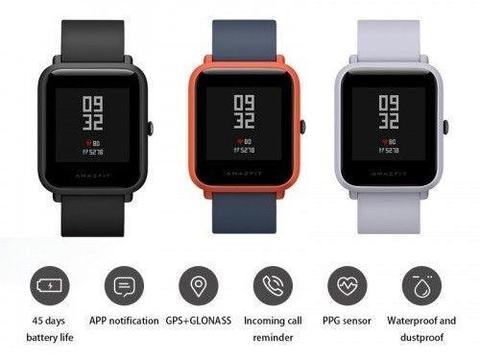 Xiaomi Huami Amazfit BIP, GPS Smart Sports Watch, 45 day Battery Life (Black, Green, Gray or Orange)