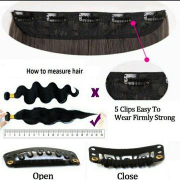 Synthetic clip on hair extensions