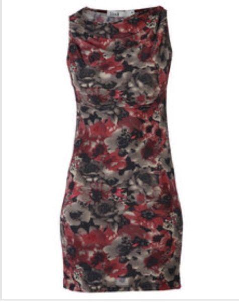 Linx Printed Red Cocktail Dress