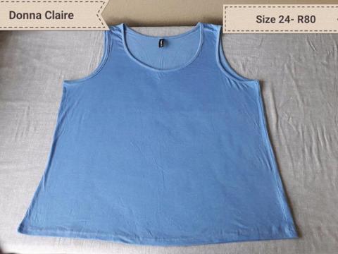 Ladies plus size 24/48 sleeveless/ short sleeve tops