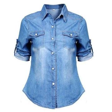 Long sleeve denim shirt blouse NWOT