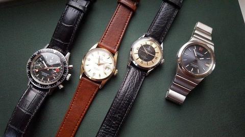 ROLEX TUDOR TUXEDO & ROULETTE, OMEGA F300, NIVADA GRENCHEN CHRONOGRAPH - WATCHES FOR SALE