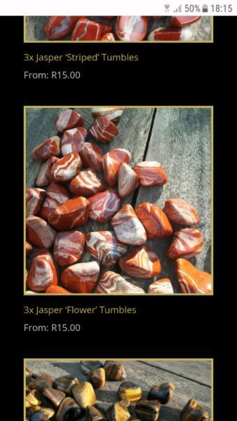 3x Red Jasper 'flower' Tumbles from R15