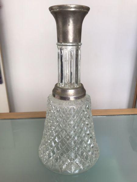 Glass and silver plated decanter