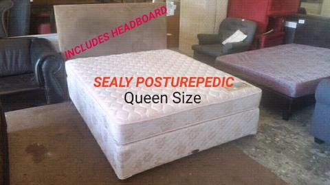✔ BRAND NEW!!! Sealy Queen Size Base Set with Headboard