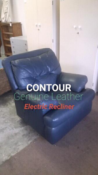 ✔ CONTOUR Genuine Leather Electric Recliner