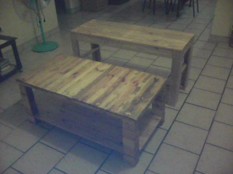 Coffee table and bench