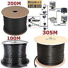 100m RG59 CCTV Cable Full Copper Military Grade (Video and power)