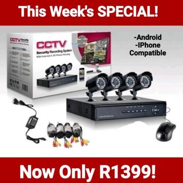 4 Channel CCTV Full Camera Security Kit