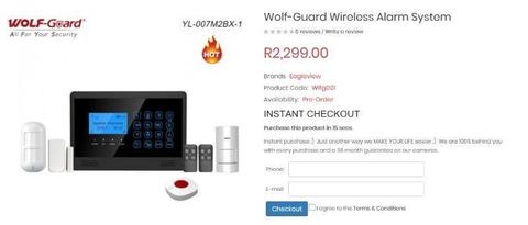 Wolfguard Wireless Alarm System (Home or Office use)