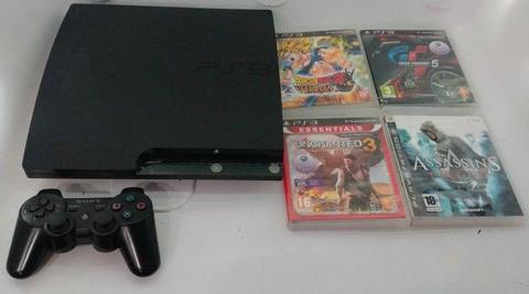 PlayStation 3 Slim 160GB + Four Games!