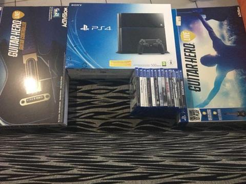 Ps4 Bundle With 12 games and 2 x Quitars