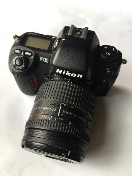 Nikon F100 35mm film camera with Nikon 24-85mm