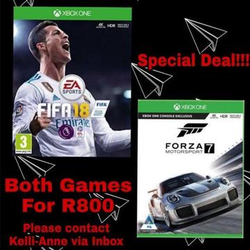 Two Xbox One Games - Fifa 28 and Forza 7