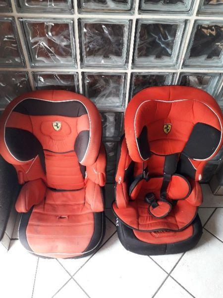Twin Ferrari booster seats