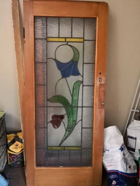 Oregon Pine Lead Glass Door