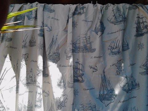 heavy duty quality curtains with ship design 2x