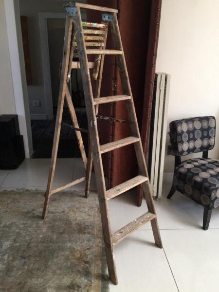 Vintage 6 Step Handyman's Vintage Wooden Ladder