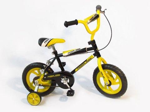 12 inch Kids BMX Bicycle with Training Wheels – Yellow and Black