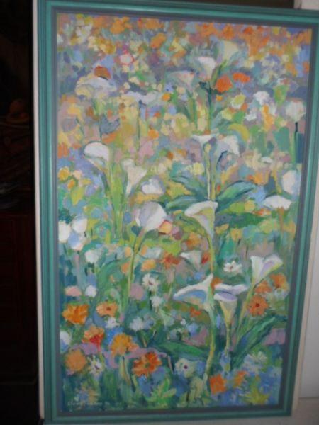 LOVELY LARGE IMPRESSIONIST STYLE PAINTING BY RENOWN S.A. ARTIST CLAUDE TORNOIS