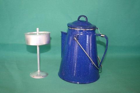 Enamelware 8 cup coffee pot percolator