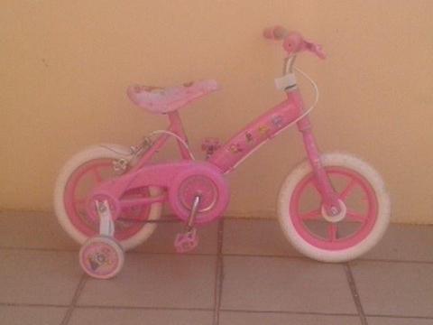 Pink Disney Princess 12 Inch Bicycle with removable balance training wheels NEGOTIABLE